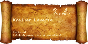 Kreiner Levente névjegykártya